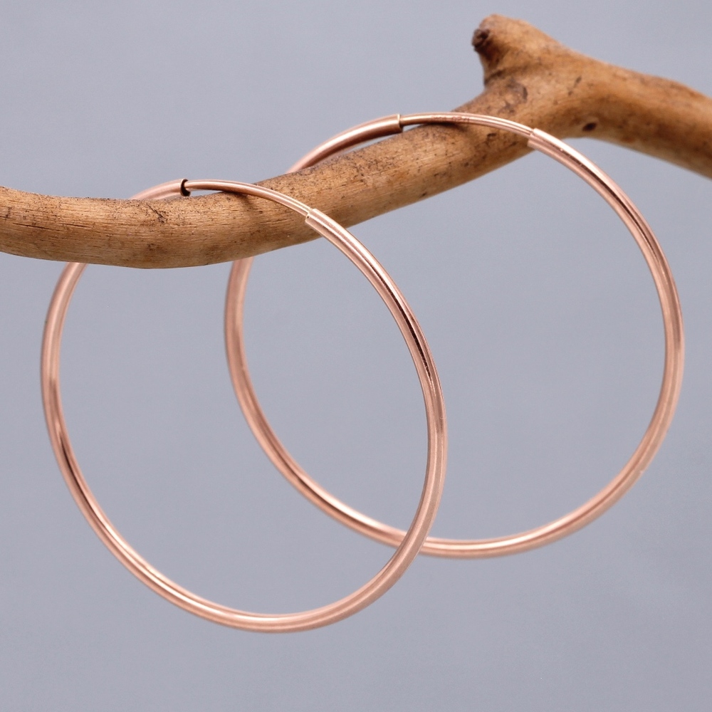 Rose Gold Endless Hoops 30mm